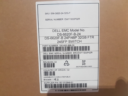 24 cổng hoạt động Bộ chuyển mạch SAN thổ cẩm BR-G620-24-32G-R với 24 chiếc 32GB SFP