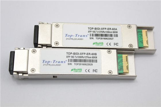 Toptrans 60Km 10G SFP Mô-đun 10G SFP + BIDI TX 1330nm RX 1270nm