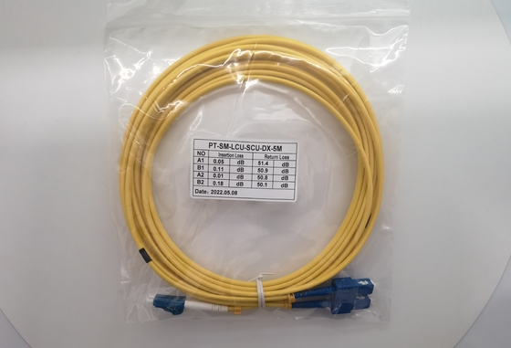 5m LC UPC đến SC UPC Cáp quang song công OS2 Chế độ đơn