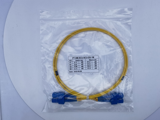 10m SC UPC đến SC UPC Dây vá song công 3.0mm OFNR 9/125 Chế độ đơn