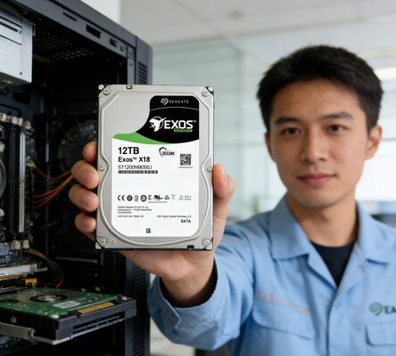 Seagate Exos X18 ST12000NM000J 12TB ổ cứng nội bộ 7200 RPM 256MB Cache SATA 6Gb/s CMR Enterprise HDD cho lưu trữ máy chủ 24/7