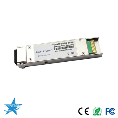 Bộ thu phát Laser DWDM Sfp 50GHz Có thể điều chỉnh được Cáp quang 10GBASE-ZR 80km